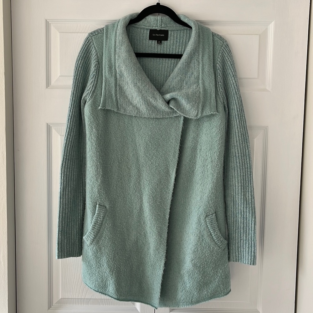 Cozy teal cardigan